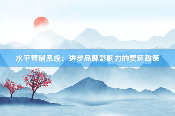 水平营销系统：进步品牌影响力的要道政策